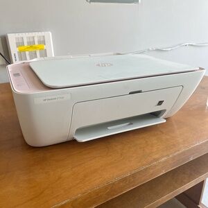 HP DeskJet 2724e in White and Light Pink